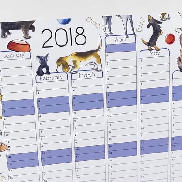 Dogs Themed Wall Planner