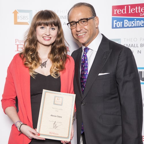 Alexia Claire with Dragons Den Dragon Star Theo Paphitis